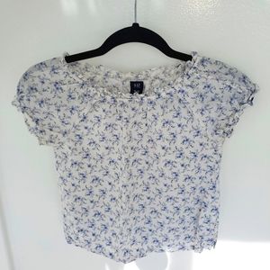 Gap kids floral  short sleeve Top M age 7-8 Cotton
